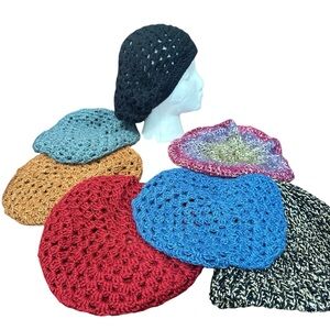 Lot of 7 Knit Crochet Hats Beret